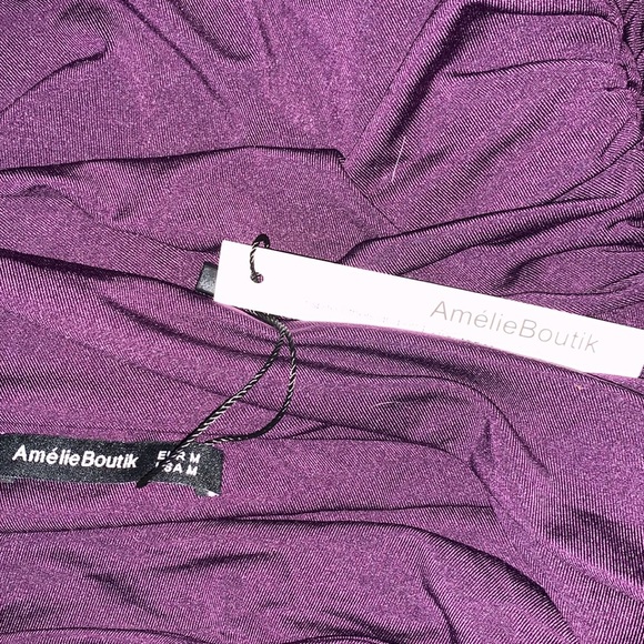 NWT AMELIE BOUTIK ONE SHOULDER RUCHED COCKTAIL DRESS - Picture 10 of 10